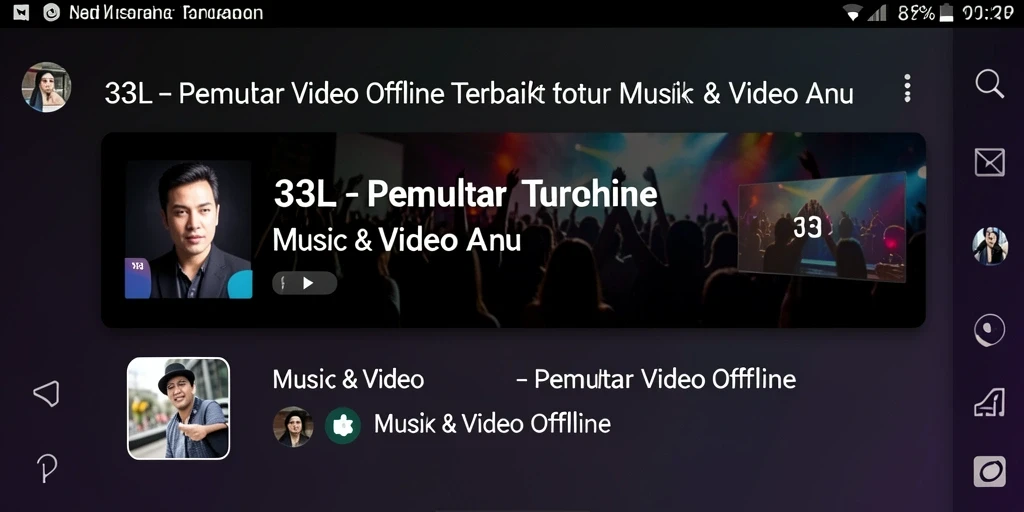Tampilan antarmuka aplikasi 33L yang user-friendly untuk pemutaran video.