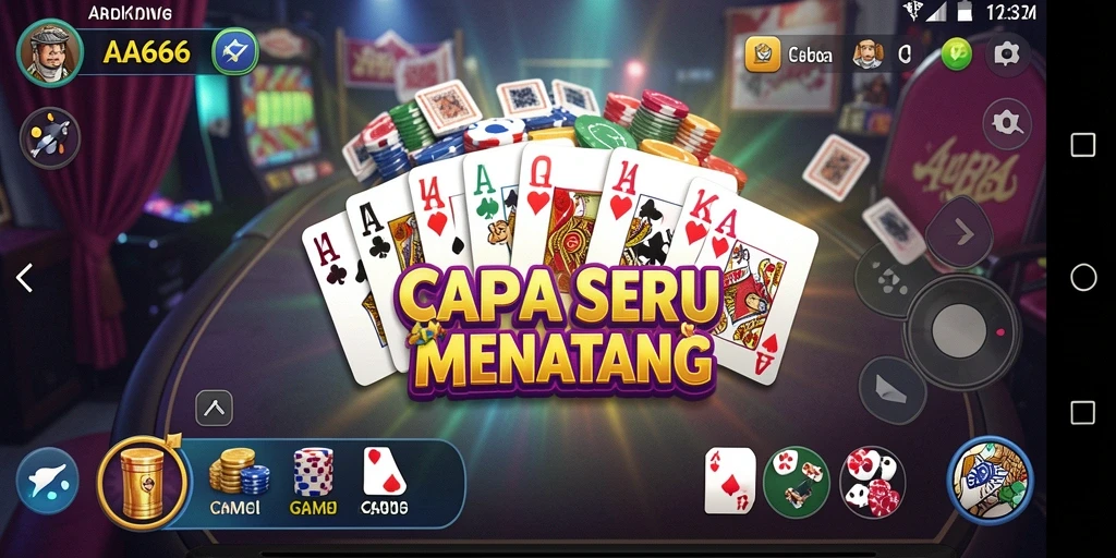 Tampilan antarmuka game Capsa yang menarik dan interaktif.