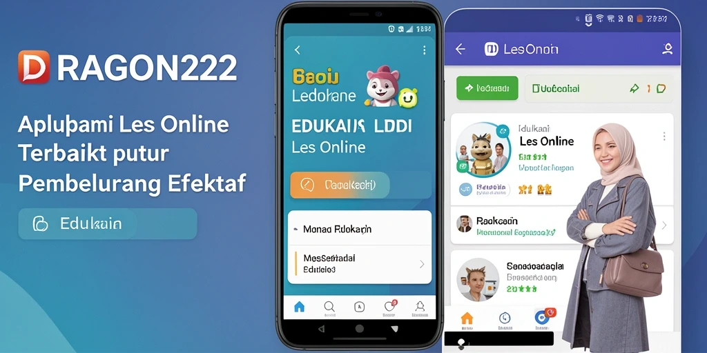 Screenshot DRAGON222 menunjukkan antarmuka aplikasi Les Online yang interaktif.