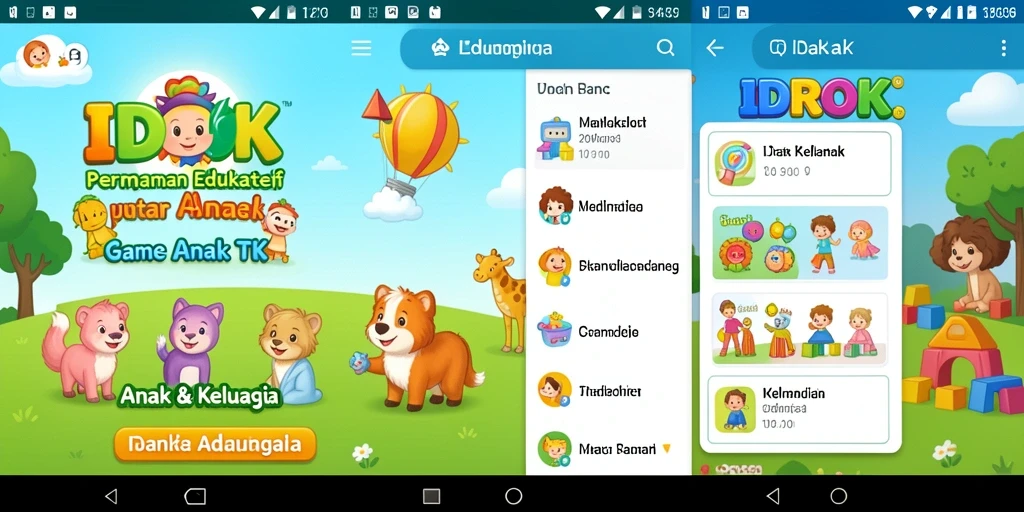 Antarmuka menarik dan ramah pengguna untuk anak-anak.
