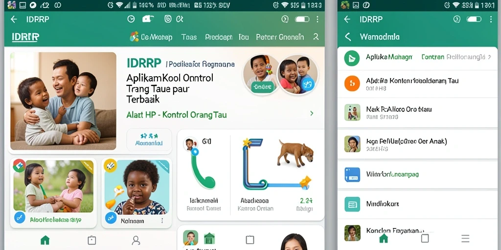 Tampilan antarmuka aplikasi Kontrol Orang Tua IDRRP yang intuitif dan mudah digunakan.