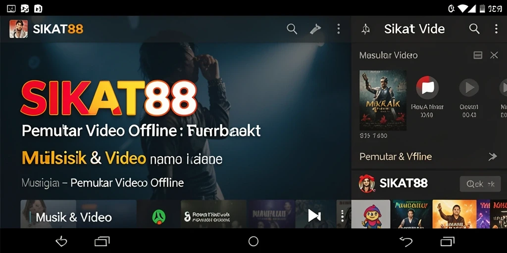 Antarmuka SIKAT88 yang sederhana dan mudah digunakan untuk Pemutar Video Offline.