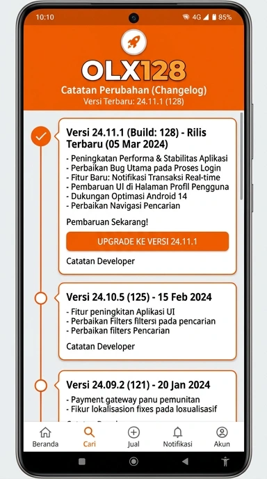 Riwayat Versi Aplikasi olx128 untuk Android